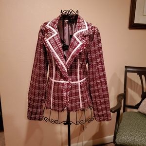 Woman's vertigo burgundy blazer